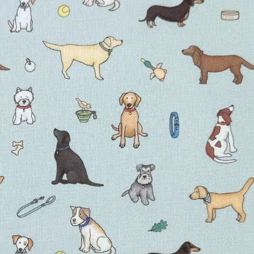 Emma Lawrence Barking Buddies Childrens Fabric Duck Egg Multicolour