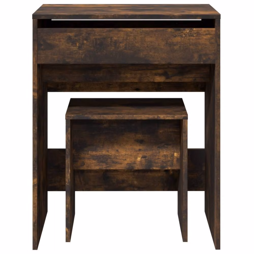 Berkfield Home Dressing Table and Stool in Smoked Oak Brown, W: 60 cm, D: 40 cm, H: 113.5 cm – 4