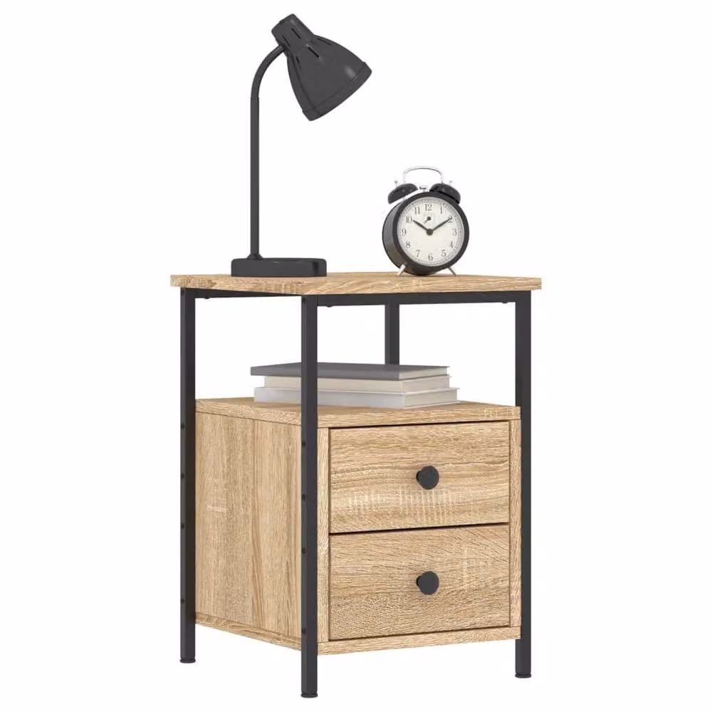 Berkfield Home Bedside Cabinet in Sonoma Oak Brown, W/D/H: 34 x 35.5 x 50 cm – 3
