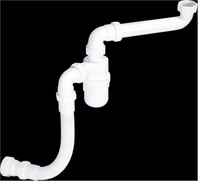 McAlpine FLEXKIT1 1.5 inch White Plumbing Kit for Adjustable Height Basins and Sinks