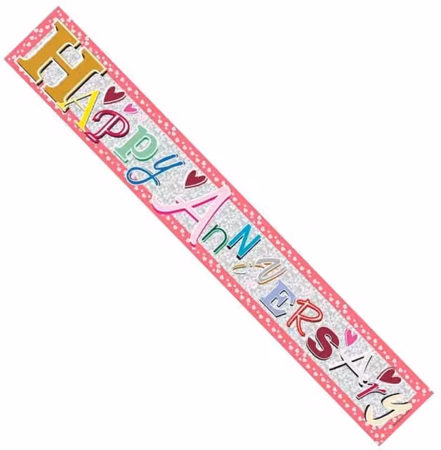 KDMD Happy Anniversary Multi Colour Foil Letter Pennant Banner, Pack of 20
