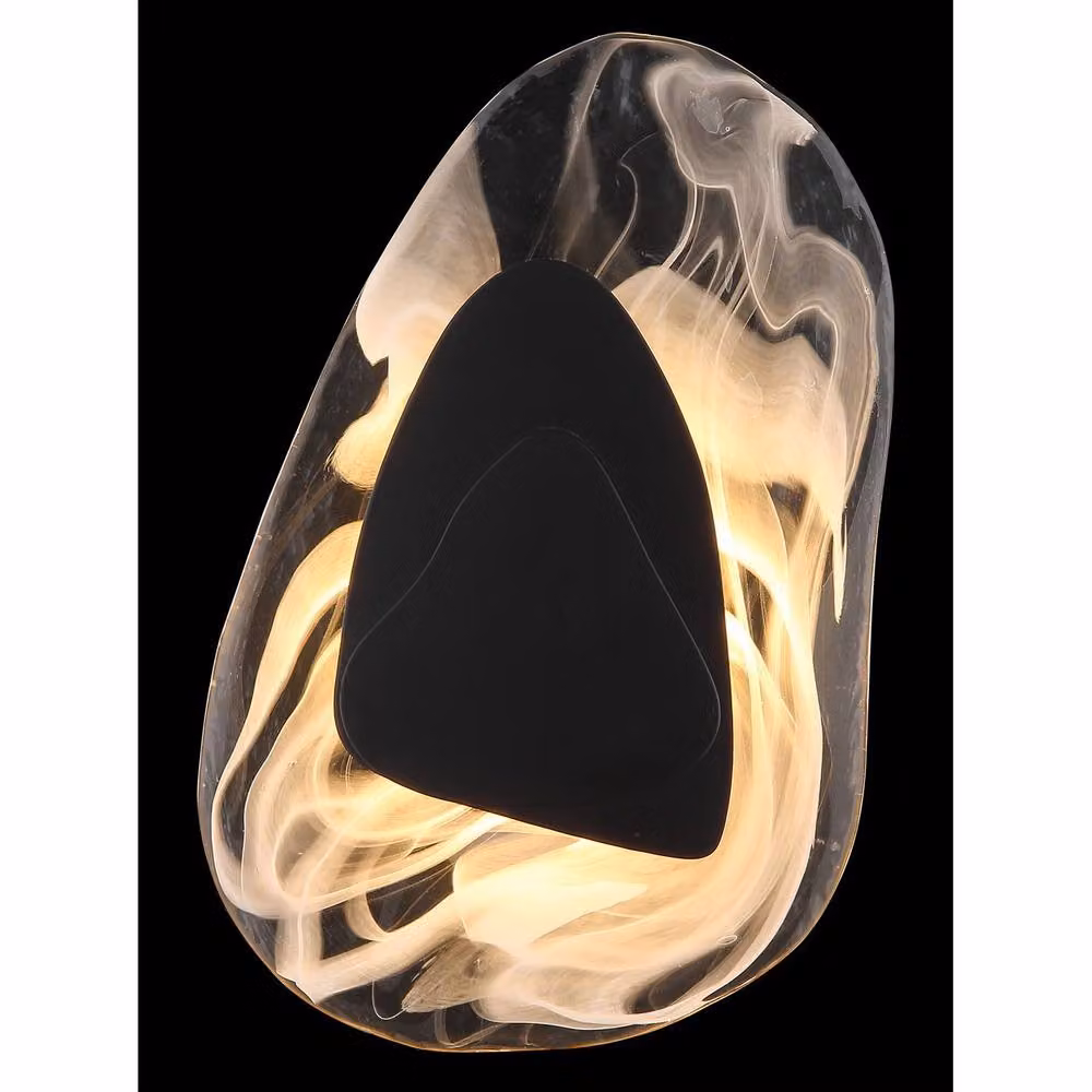 Netlighting Dorsey Integrated LED Wall Lamp in Matt Black with Clear Glass Shade, Warm White 3000K – 3