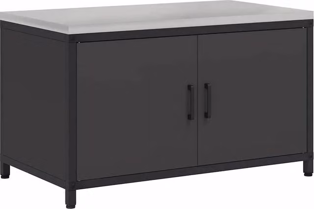 Berkfield Home Modern Black Steel Kitchen Storage Cabinet with Internal Shelves and Hinged Doors – 1