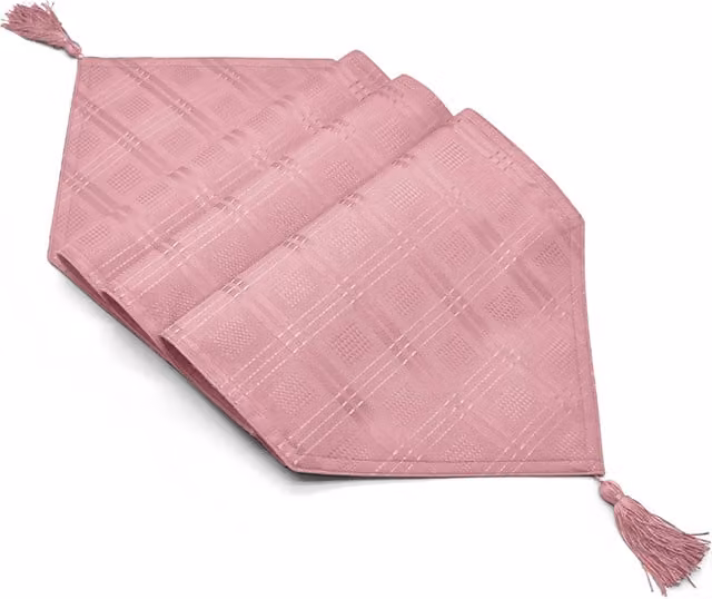 Kitchen Trends Modern Jacquard Hampton Table Runner in Blush Pink, W: 33.03 cm, L: 177.8 cm