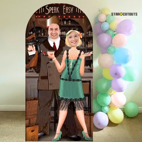 Star Cutouts Roaring Twentys Stand-in Cardboard Cutout, Brown and Multicolour, Height: 191 cm – 4