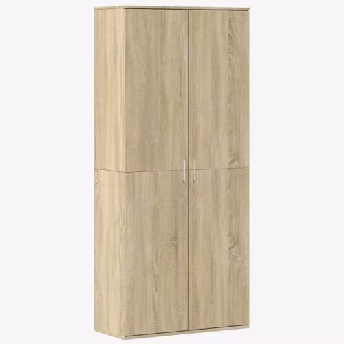 vidaXL Modern Highboard in Brown Sonoma Oak, W/D/H: 80 x 35 x 180 cm