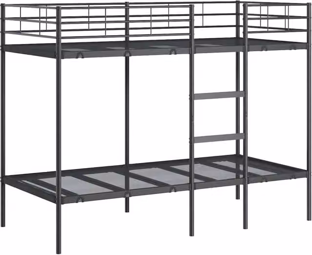 Berkfield Home Modern Metal Bunk Bed in Black W/D/H: 100 x 190 cm