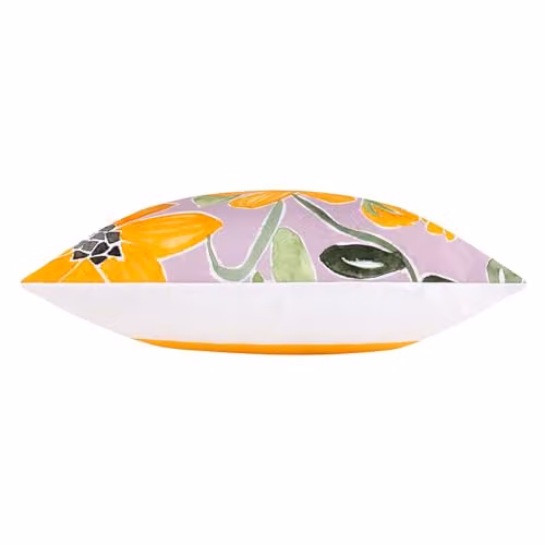 Wylder Flowers Reversible Striped Pastel Floral Outdoor Cushion in Purple and Orange, W/D/H: 43 x 43 x 43 cm – 2