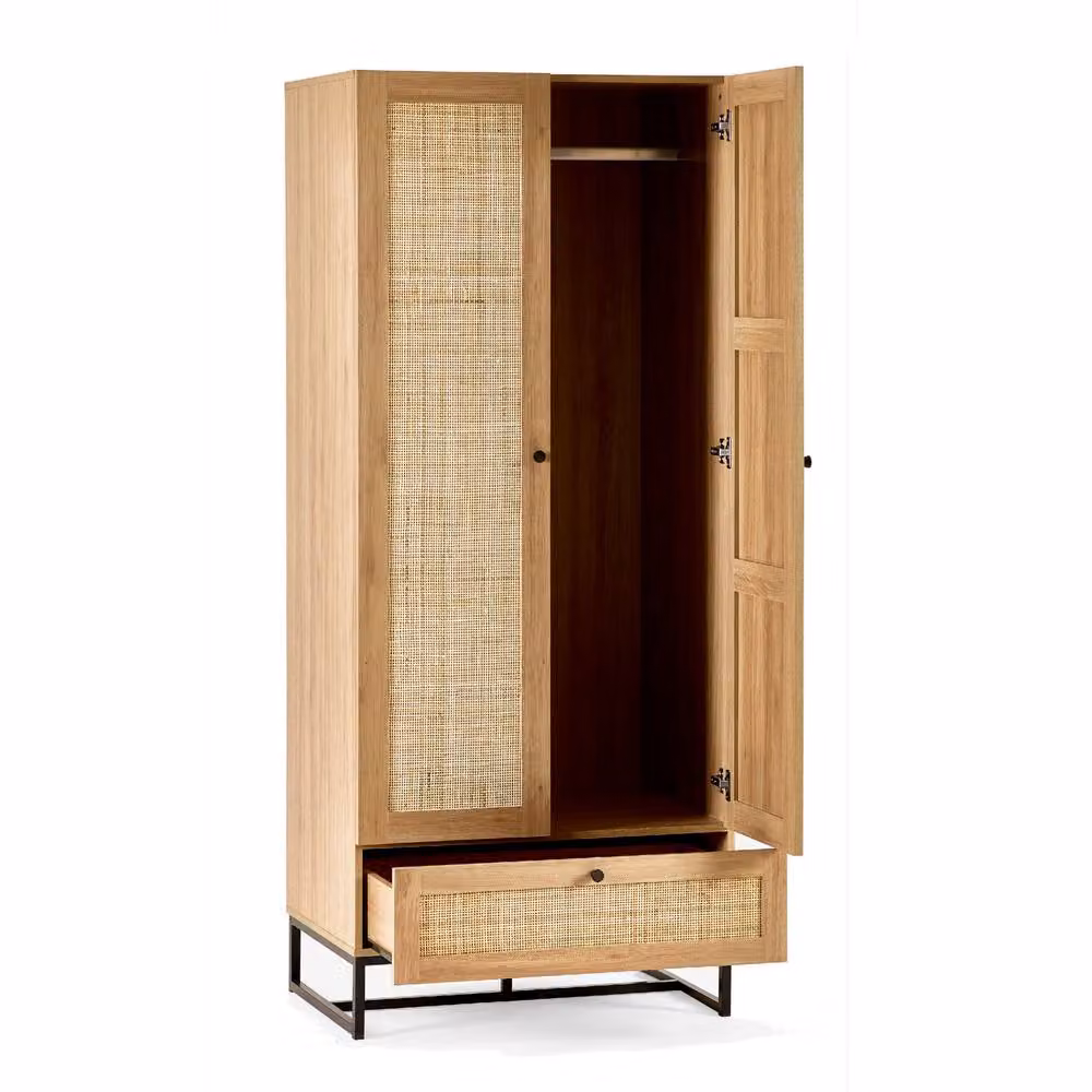 Cheshire Premium Trelawny Wardrobe in Light Oak with Hinged Doors and Full Hanging Space – 2