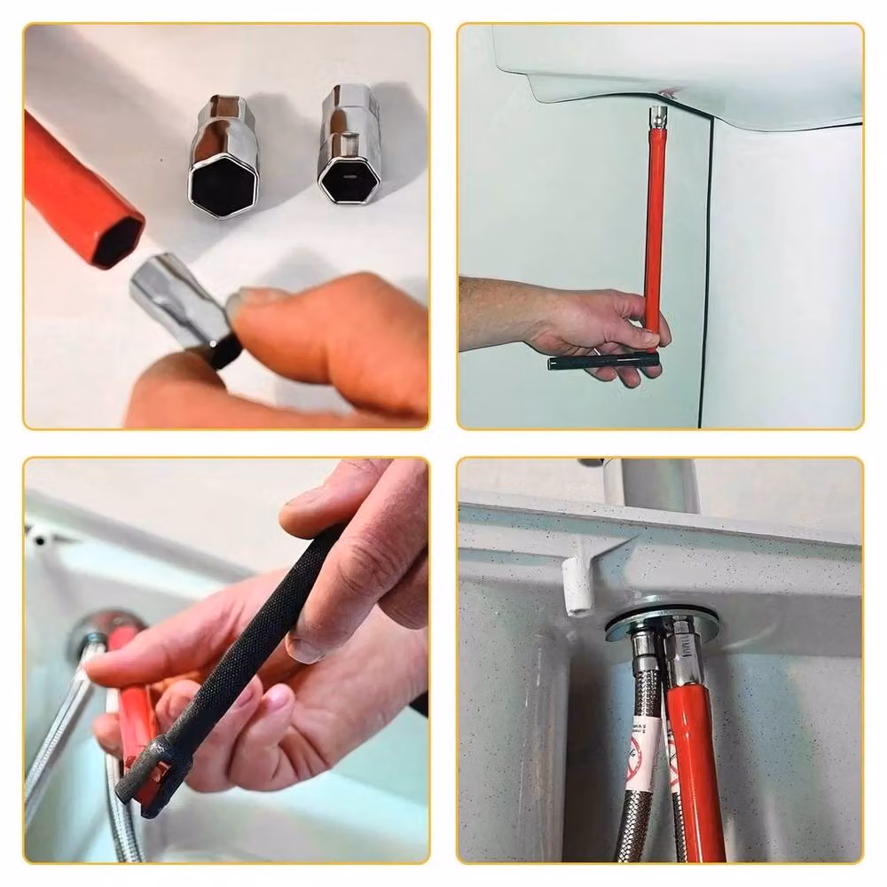 FLAVORA Red 8-13mm Tube Spanner Plumber Mixer Tap Kit – 3