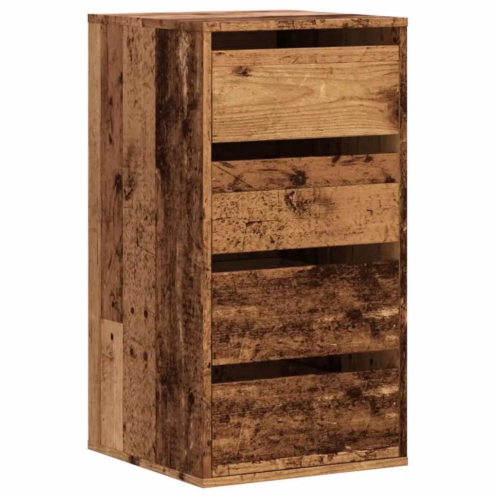 Berkfield Home Corner Chest of Drawers in Brown Old Wood, W/D/H: 40 x 41 x 76 cm – 2