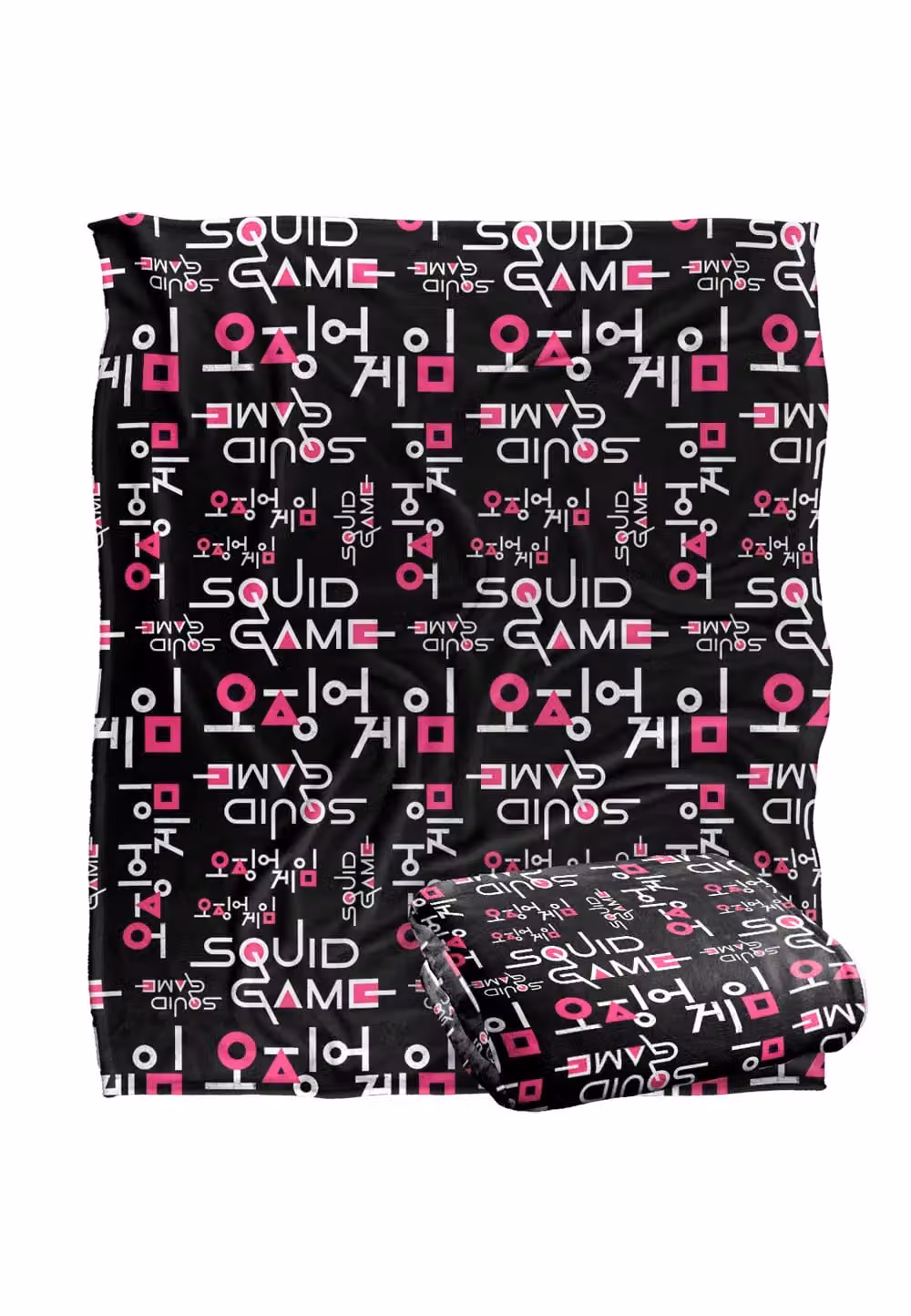 Netflix Squid Game Officially Licensed Silky Touch Super Soft Fleece Throw Blanket in White and Multicolour, W: 152 cm, D: 127 cm – 7