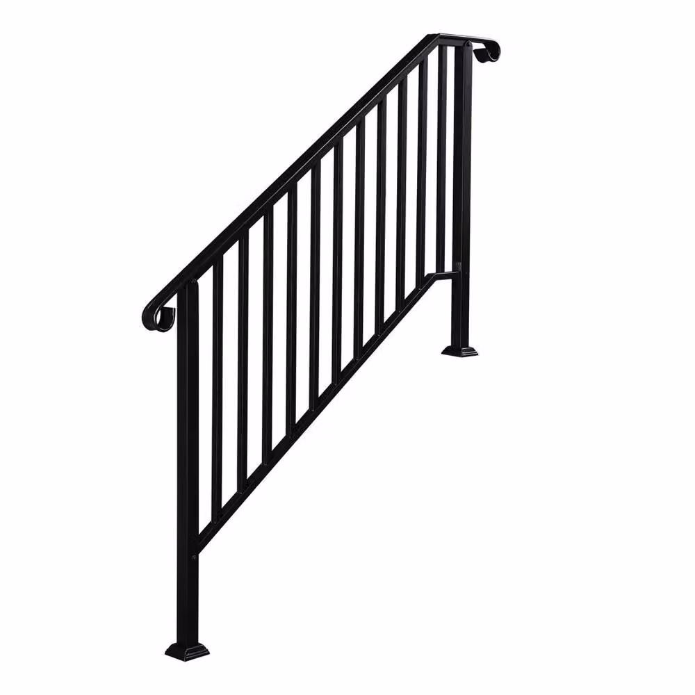 SPETLEK Matte Black Iron Handrail Picket for 4 to 5 Steps, W: 1000 cm, H: 52 cm – 4