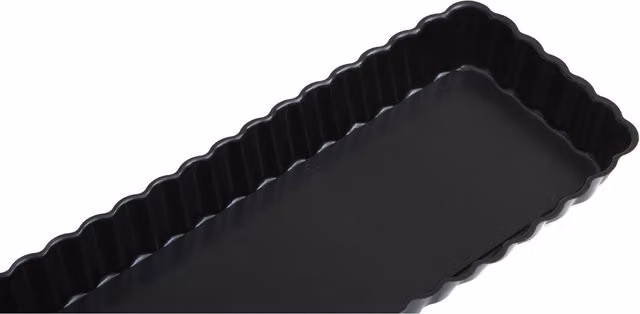 Orsina Non-Stick Rectangular Fluted Tart Tin, Black, W/D/H: 36.0 x 11.0 x 3.0 cm – 1