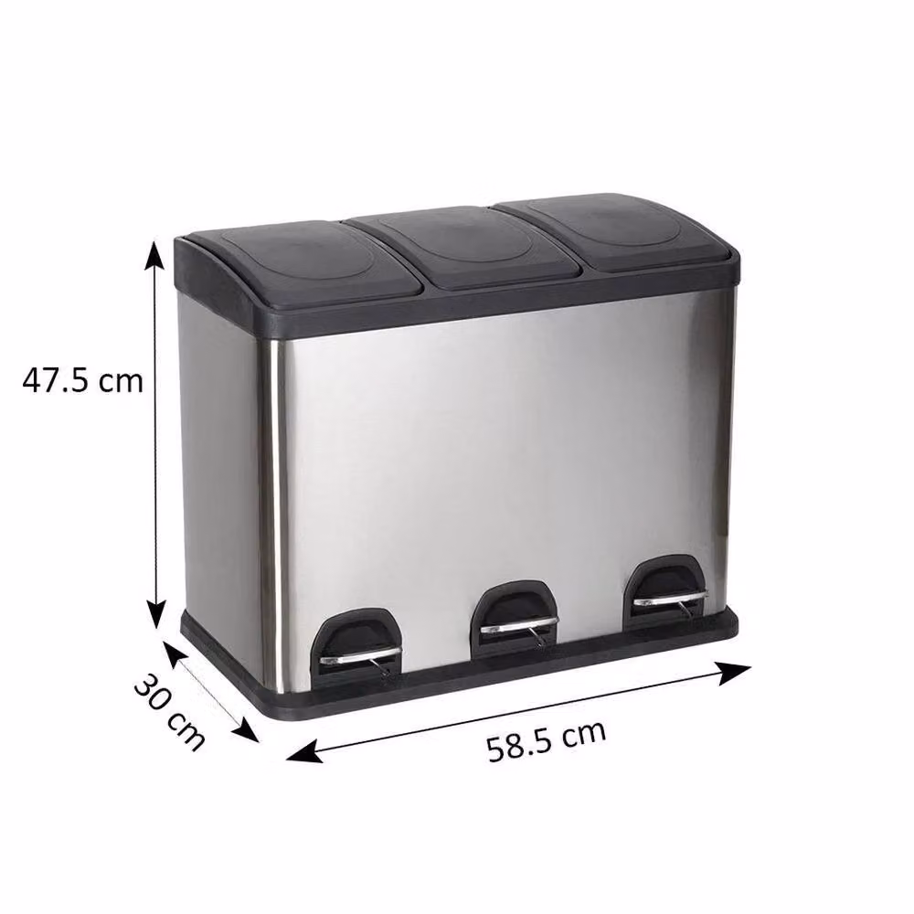 EONLION 45L Stainless Steel Pedal Bin in Silver with Removable Inner Bucket – 2