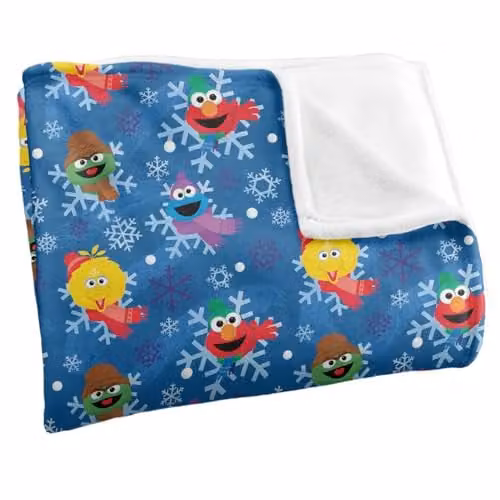 LOGOVISION Blue Multicolour Geometric Snowflake Pattern Super Soft Fleece Blanket – 3