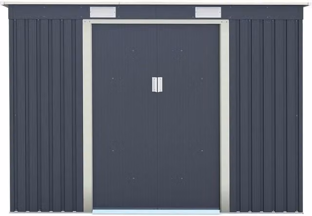 Cheshire Metal Pent Shed with Double Doors in Dark Grey – 1