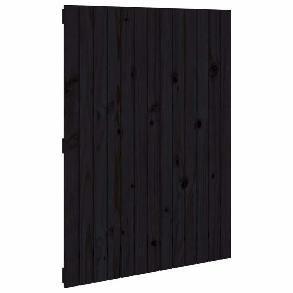 Berkfield Home Black Solid Wood Pine Wall Headboard, W: 110 cm, H: 82.5 cm, D: 3 cm – 2