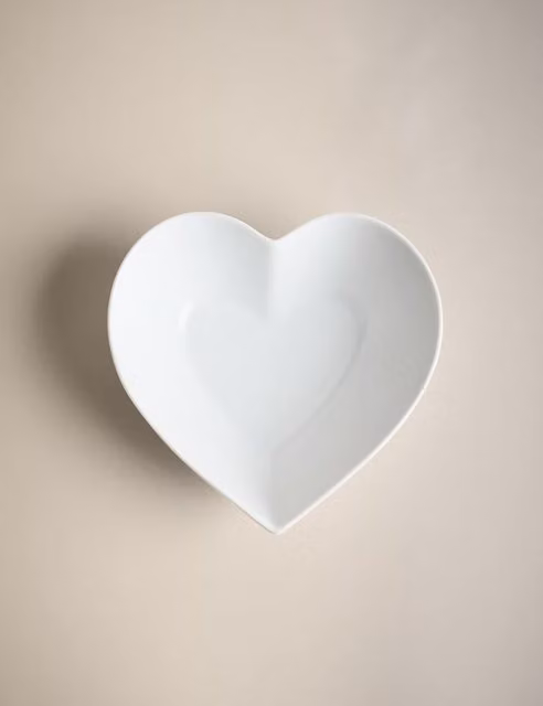 M&S Maxim Small White Porcelain Heart Serving Bowl