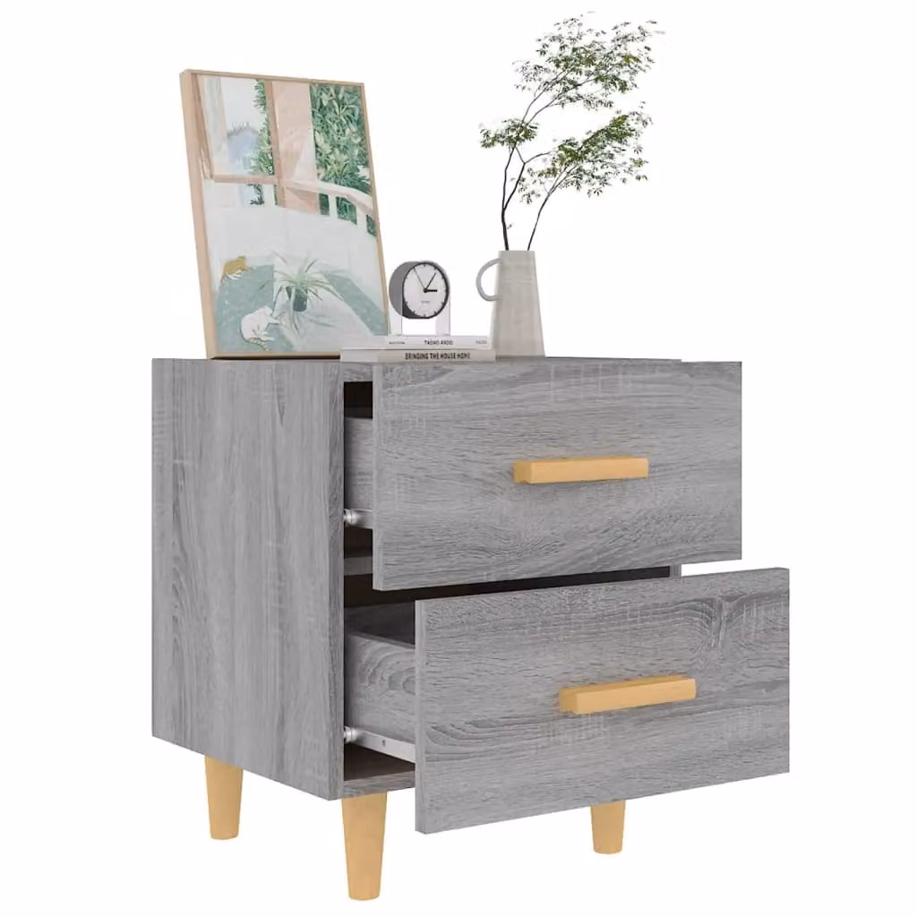 Berkfield Home Bed Cabinet in Grey Sonoma, W: 40 cm, D: 35 cm, H: 47.5 cm – 3