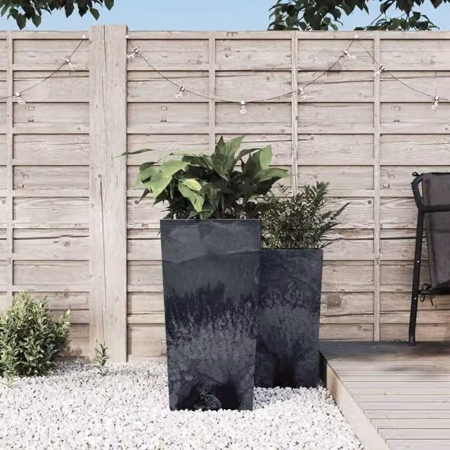 Berkfield Home Planter with Removable Inner Anthracite, Black Concrete Look, 21/49 L – 1