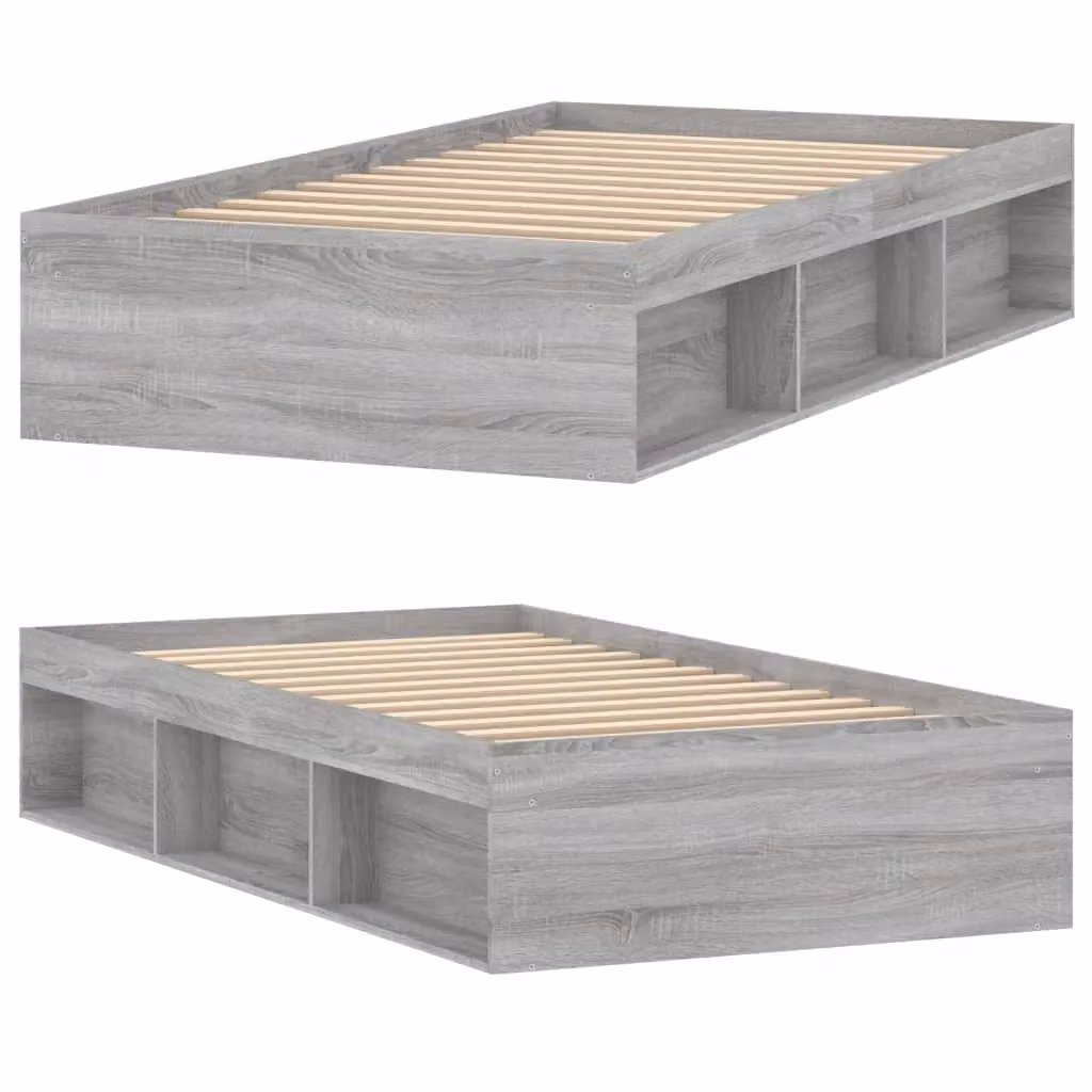 Berkfield Home Grey Sonoma Bed Frame with Side Compartments, W/D/H: 90 x 200 cm – 3