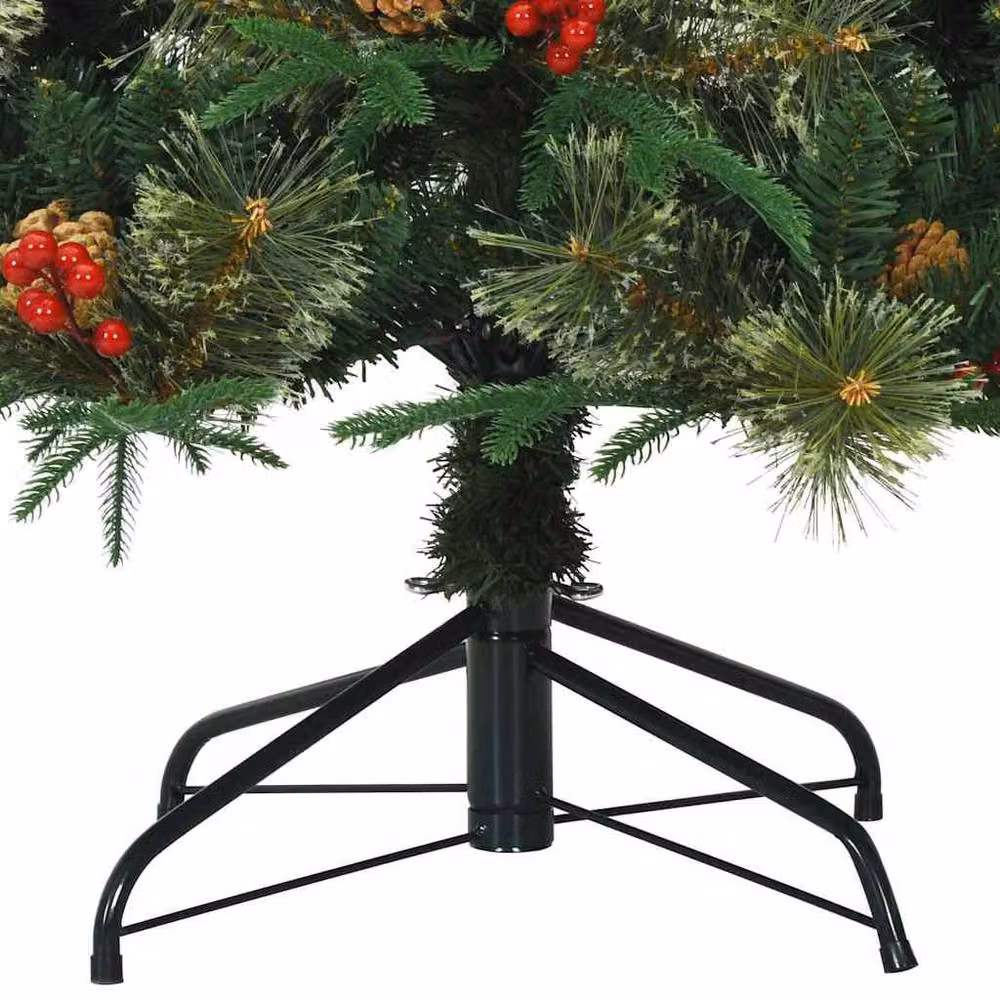 Berkfield Home Artificial Hinged Christmas Tree in Green, Height: 180 cm – 5