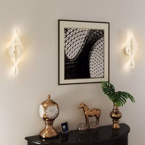HOMCOM 2 Pack Modern LED Wall Lamps in Silver Tone with Adjustable Up and Down Light Effect – 4