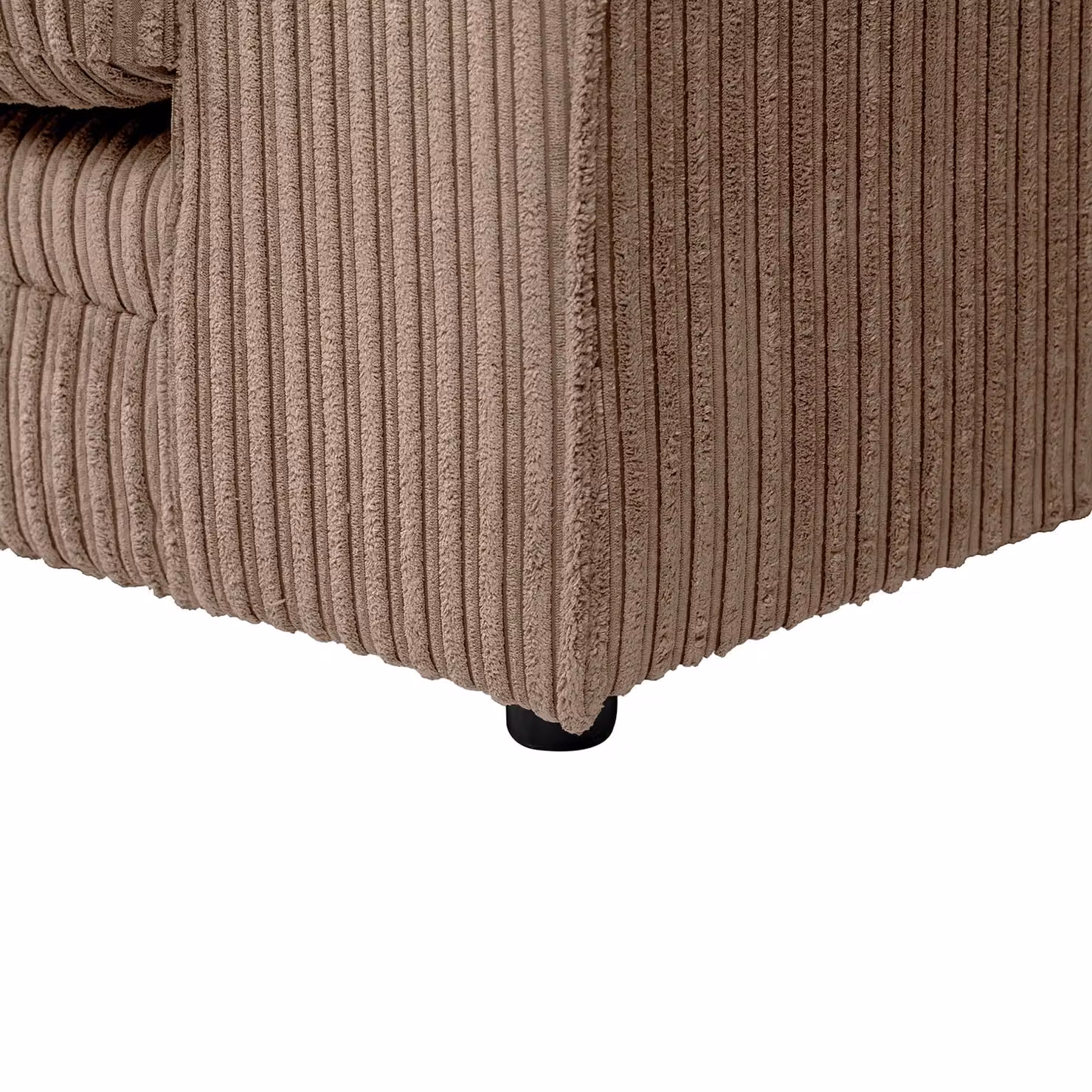 SquareBoxx Lennox Jumbo Cord Corner Sofa with Left Hand Facing Chaise in Light Brown – 4