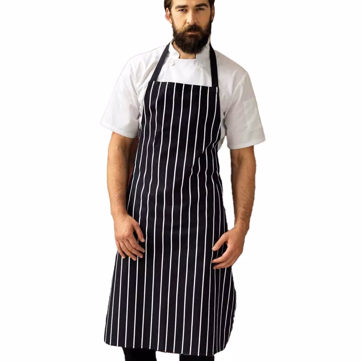 Premier Striped Woven Full Apron in Black – 2