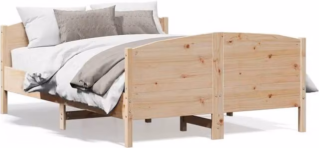 Berkfield Home Solid Wood Pine Bed Frame in Light Brown, W/D/H: 160 x 200 cm