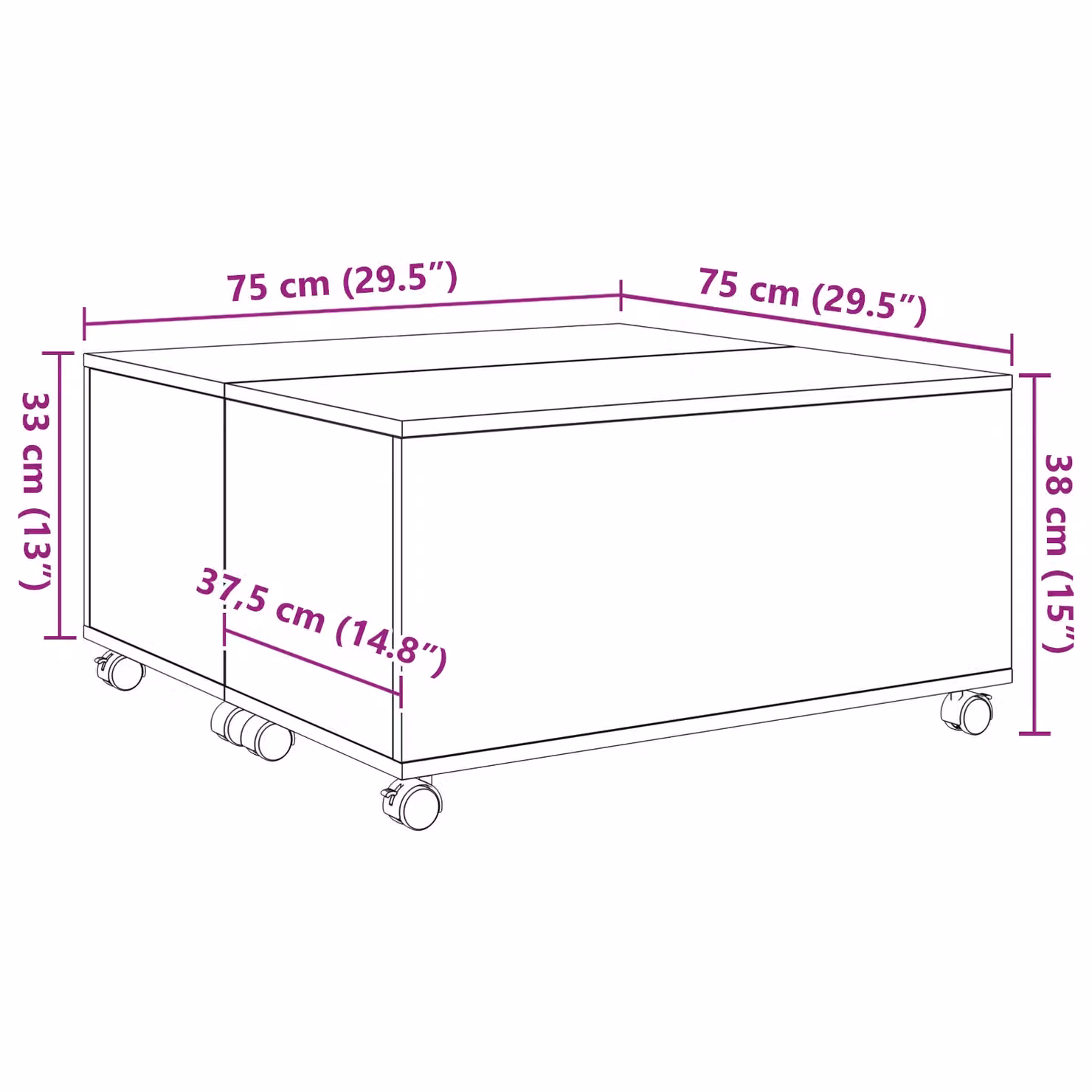 Berkfield Home Artisan Oak Coffee Table in Brown, W: 75 cm, D: 75 cm, H: 38 cm – 2