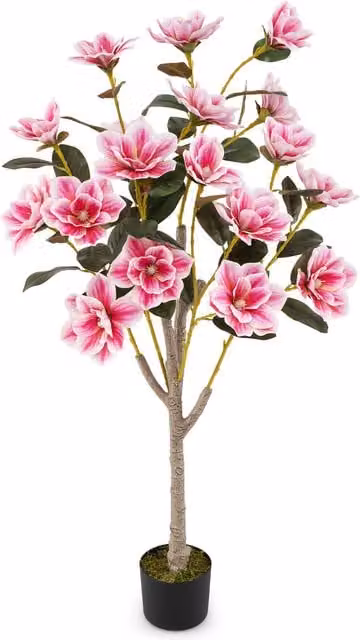 COSTWAY 130cm Artificial Pink Magnolia Tree