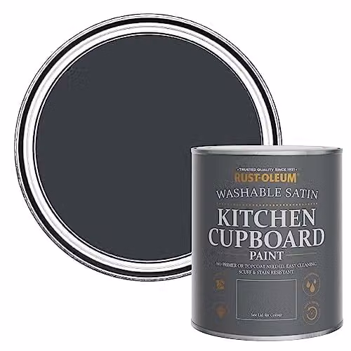 Rust-Oleum Anthracite Grey Scrubbable Kitchen Cupboard Paint, Satin Finish, 0.75 l