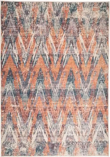 The Rug House Multicolour Geometric Modern Washable Rectangular Area Rug W: 160 cm, D: 230 cm