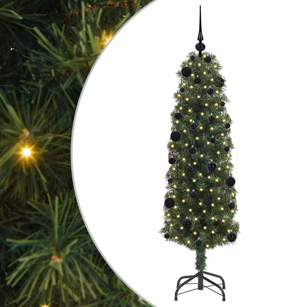 Berkfield Home Artificial Christmas Tree with 150 Warm White LEDs and Stand, Green, 150 cm – 2