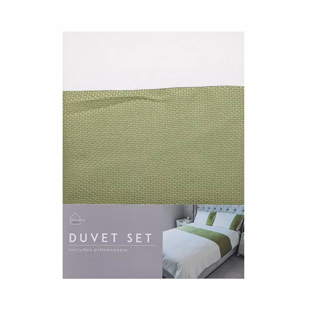 Voltico Lime Jacquard Duvet Cover and Pillowcase Set in Multicolour, W/D/H: 180 x 200 cm – 3