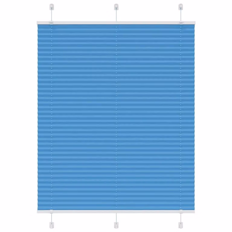 Berkfield Home Single Pleat Blue Polyester Semi-Transparent Blind, W: 105 cm, H: 100 cm