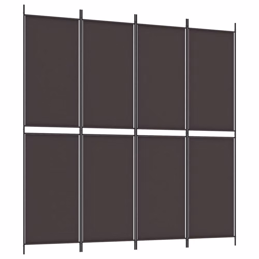 Berkfield Home 4-Panel Room Divider in Brown, W/H: 200 x 200 cm – 1