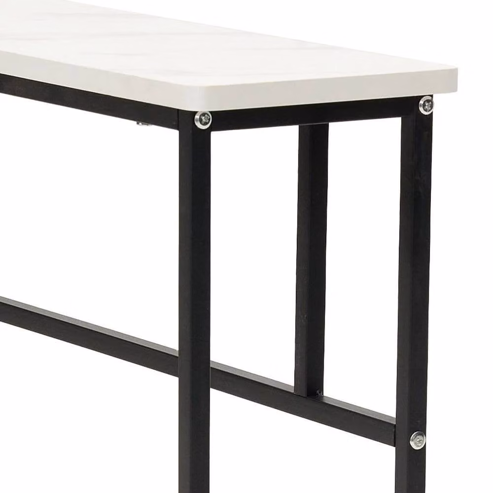 KORVIXA Single Tier Storage Side End Table and Console Organizer Rack in White, W/D/H: 100 x 100 x 100 cm – 4