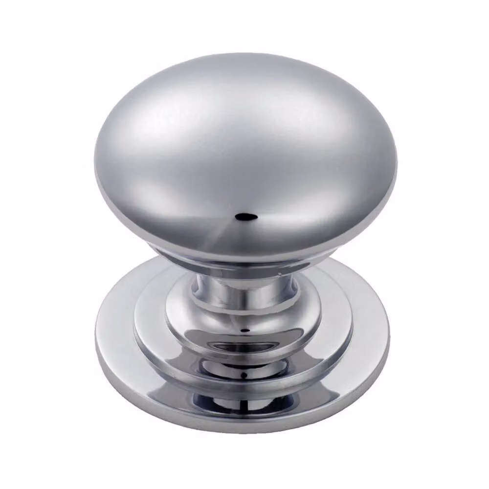Loops 2 Pack Victorian Round Cupboard Door Knobs, Polished Chrome, 25mm Diameter – 2