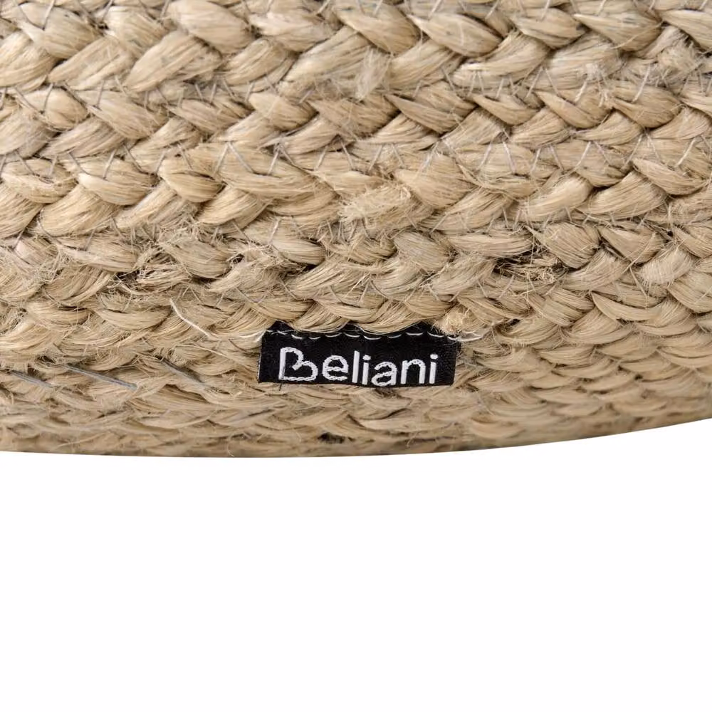 Wyld and Coco Jute Round Ottoman in Beige, W/D/H: 50 x 50 x 40 cm – 4