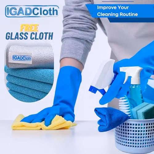 IGAD Blue Microfibre Cleaning Cloths Set, 11 Pack, W/D/H: 40 x 40 x 40 cm – 2