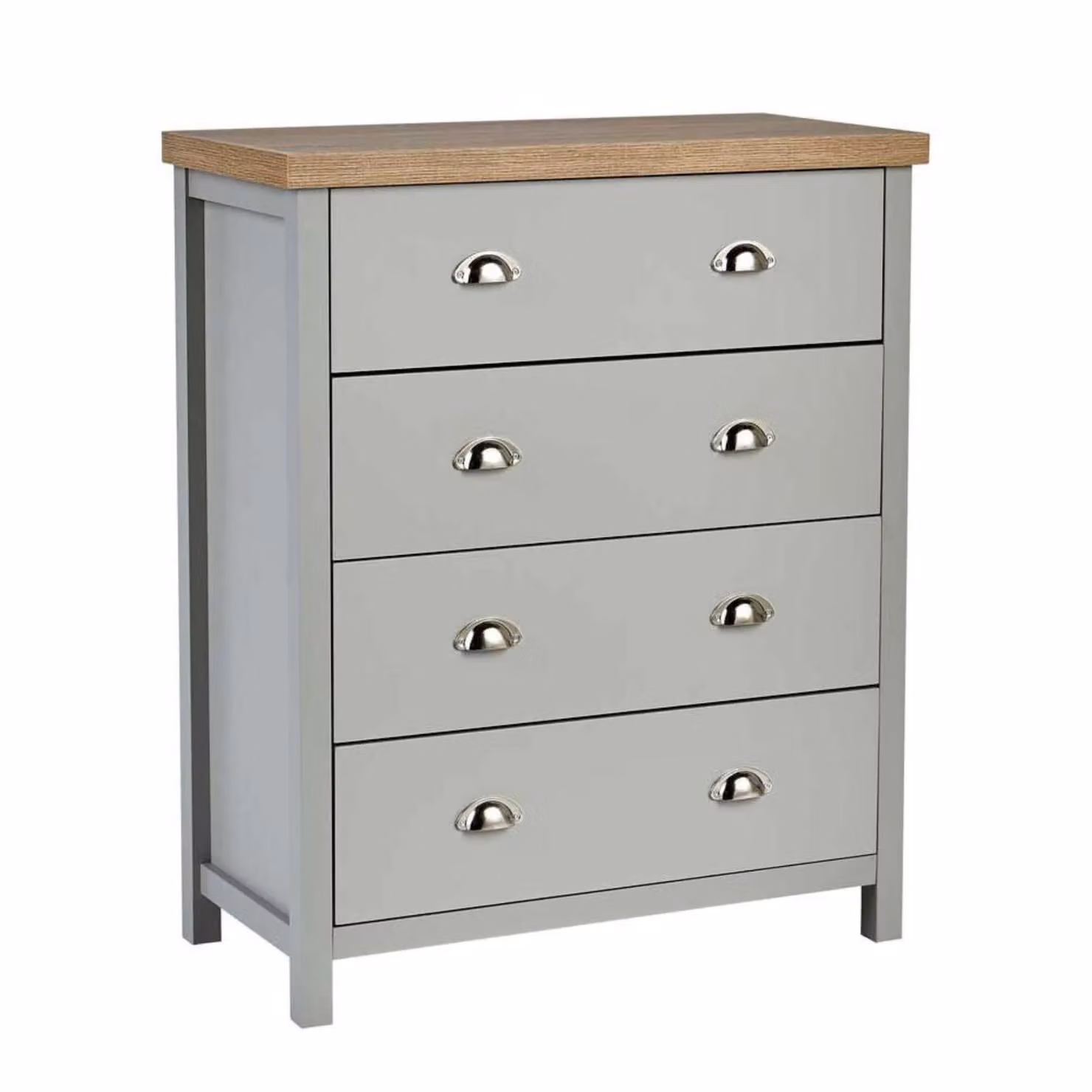 Home Source Avon 4 Drawer Chest Grey Bedroom Storage Unit – 3