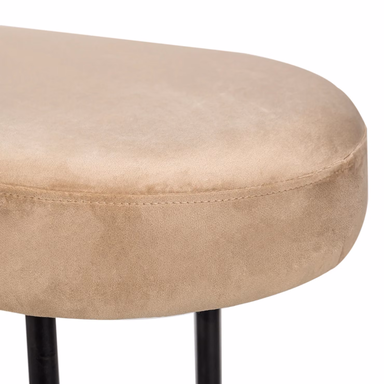 Nordlys Scandinavian Design Bench with Metal Legs in Beige and Black – 3