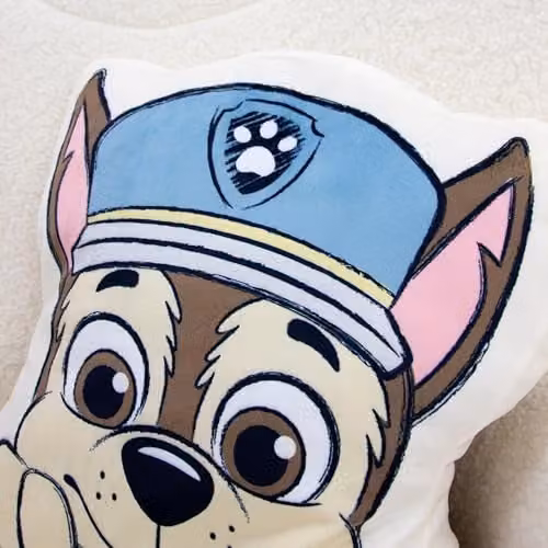 Character World Paw Patrol Official Shaped Chase and Rubble Dog Cushion, Multicolour Reversible Sketchy Design Pillow – 4