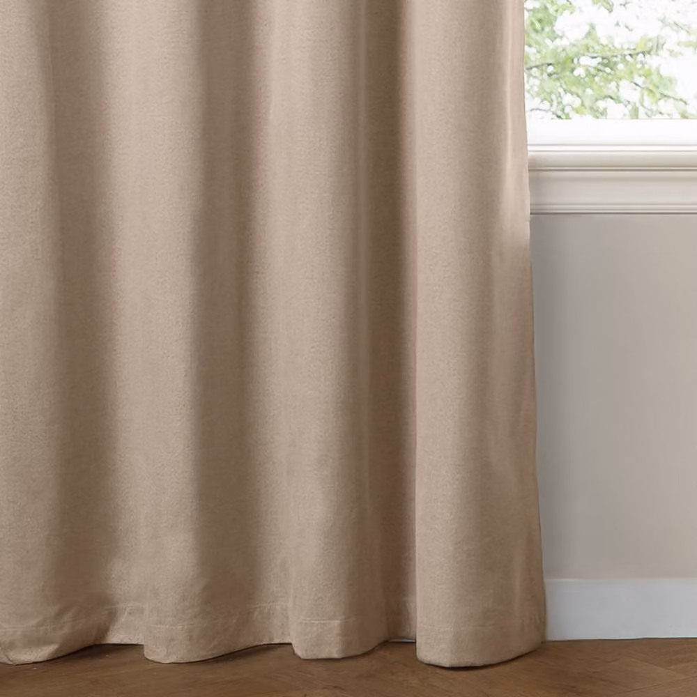 Furn Blackout Textured Woven Eyelet Curtain Pair in Natural, Width: 168 cm, Drop: 183 cm – 3
