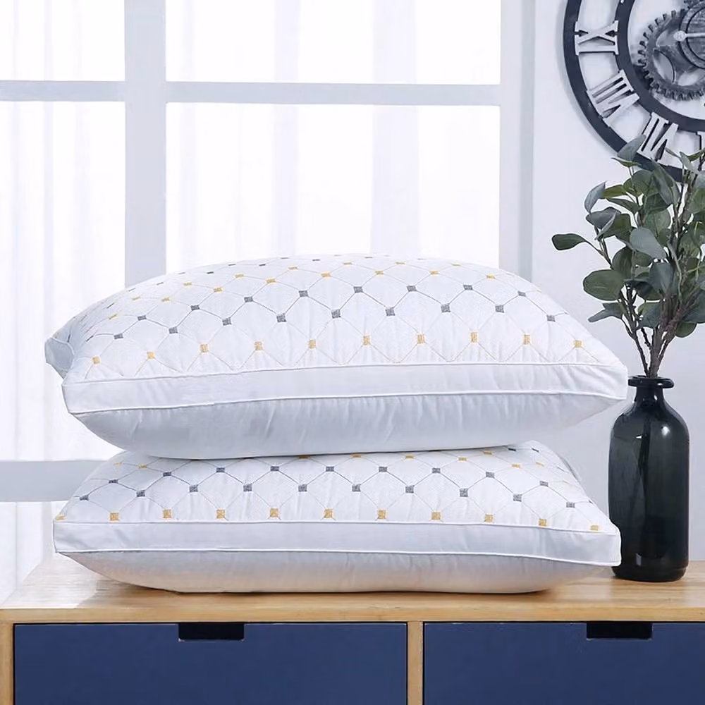 NESTLUNE 4-Piece Sleeping on Clouds Premium 1000g Star Stitch Cot Pillows in White – 3