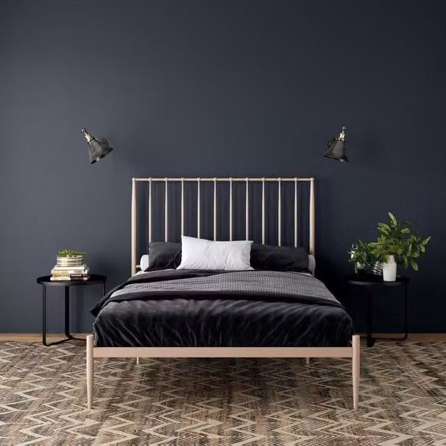 Dorel Home Giulia Modern Metal Bed in Pink and White, W/D/H: 140 x 200 cm