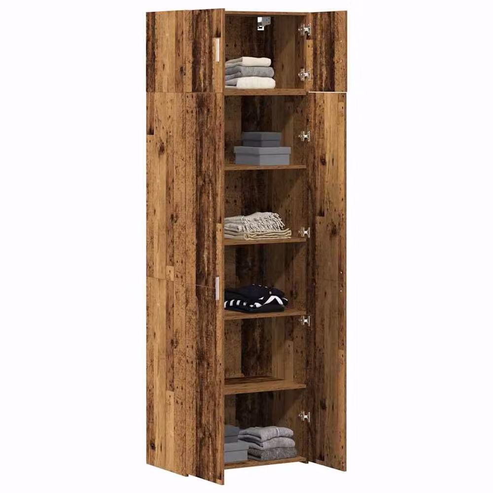 Berkfield Home Rustic Brown Engineered Wood Storage Cabinet with Hinged Doors, W: 70 cm, D: 42.5 cm, H: 225 cm – 3